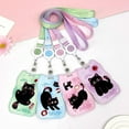 thumbnail image 3 of Y2k Acrylic Photocard Holder Cartoon Cat Card Holder Bank Business Work ID Badge Holder Student Bus Card Protection Case with Neck Strap Pendant, 3 of 9