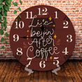 thumbnail image 2 of Eveokoki Rustic Kitchen Wall Clock Wooden Office Coffee Decor Wall Clocks 10 inches Silent Clocks for Kitchen/Office/Coffee Corner Coffee Bar Decoration, 2 of 8