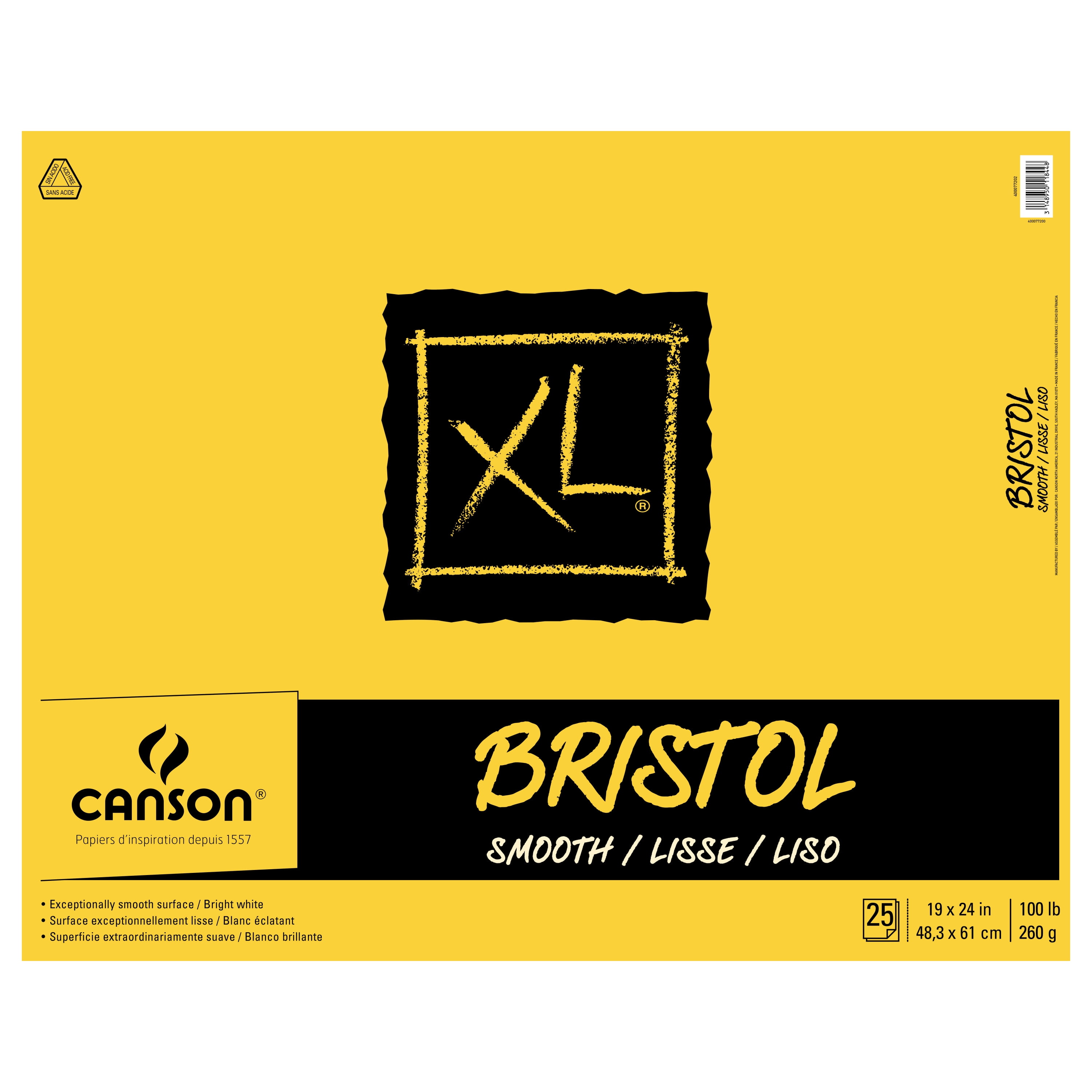 Canson XL Bristol Pad, Smooth, 19in x 24in