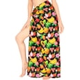 thumbnail image 3 of LA LEELA Women's Beachwear Summer Beach Pareo Sarong Coverups Wrap Skirt Swimsuit Swim Cover up Bikini Wraps for Women One Size Allover Fruits, Black, 3 of 5