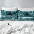 thumbnail image 4 of Erosebridal Football Bed Sheets Set Full Size Youth Adults,Sports Themed Sheet Set,Rugby Flat Fitted Sheet,Football Lover Sheets,Green White with 2 Pillowcases Deep Pockets(Philadelphia), 4 of 6