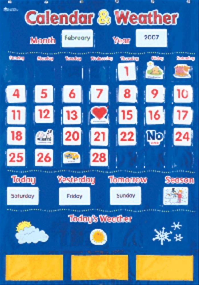 Calendar Pocket Chart With Weather