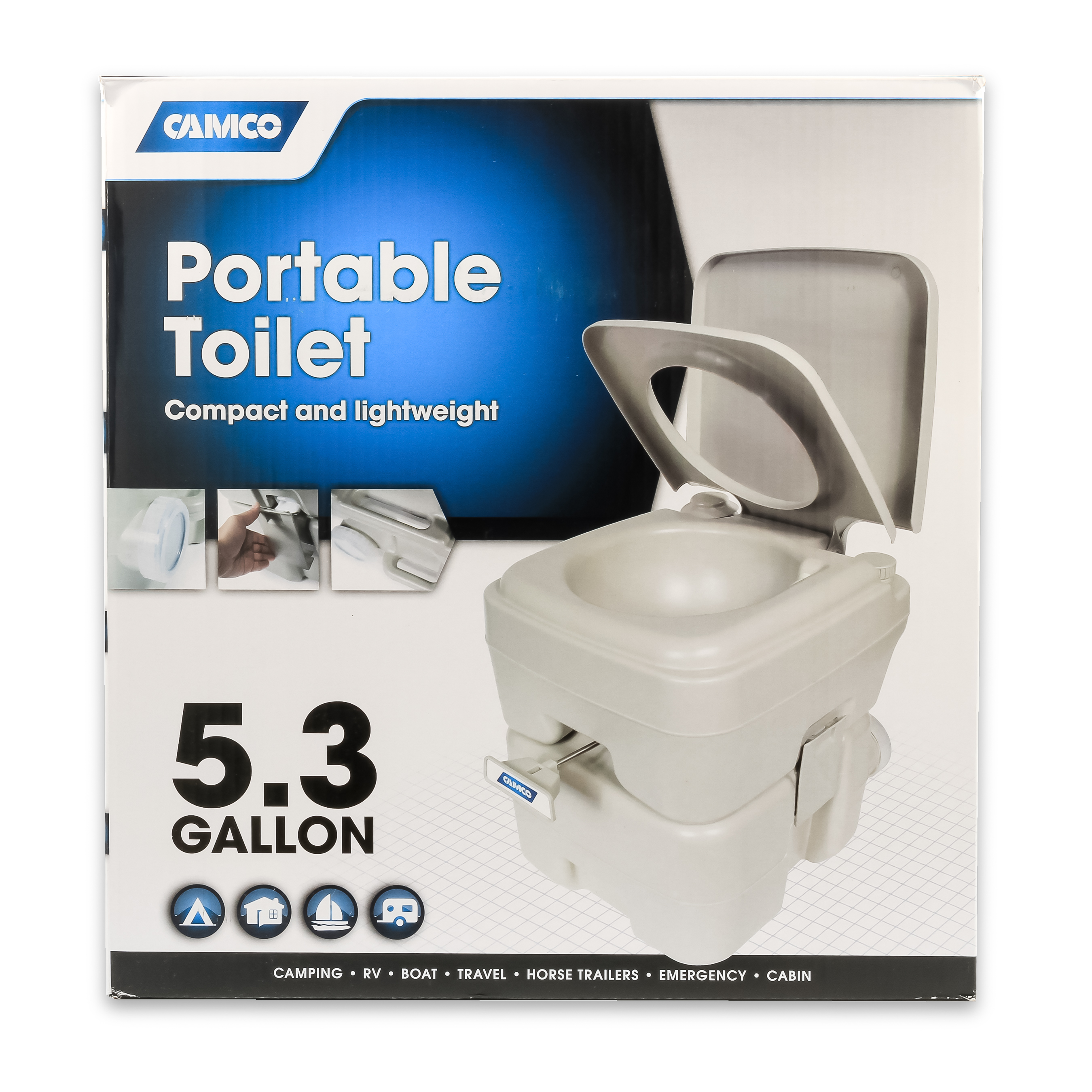 Camco 41541 Portable Toilet, 5.3 Gallon for RV, Camping, Boating and Outdoor - image 3 of 5