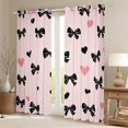 thumbnail image 2 of Manfei Pink Kawaii Bow Black Out Curtains, Cute Cartoon Love Heart Curtains Pack of 2 (42x63 Each), Teens Kids Girls Women Bedroom Curtains, Curtains and Drapes Home Decor, 2 of 6