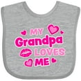 thumbnail image 3 of Inktastic My Grandpa Loves Me with Hearts and Kiss Boys or Girls Baby Bib, 3 of 4