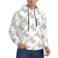 thumbnail image 2 of Uemuo Gray Rabbit Pattern Men's Hoodie - Casual Pullover Hoodie with Kangaroo Pocket, Stylish Hooded Sweatshirt for Everyday Wear-X-Large, 2 of 7