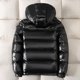 thumbnail image 2 of Chaqueta de invierno de cuero ligero para hombre y mujer, abrigo cálido impermeable, negro M, 2 of 4