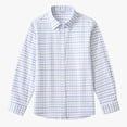 thumbnail image 4 of Mnyotv Boys Girls School Uniform Shirts Long Sleeve Button Down Polo Classic Plaid Shirt for Teens Size 13-14 Y, 4 of 6