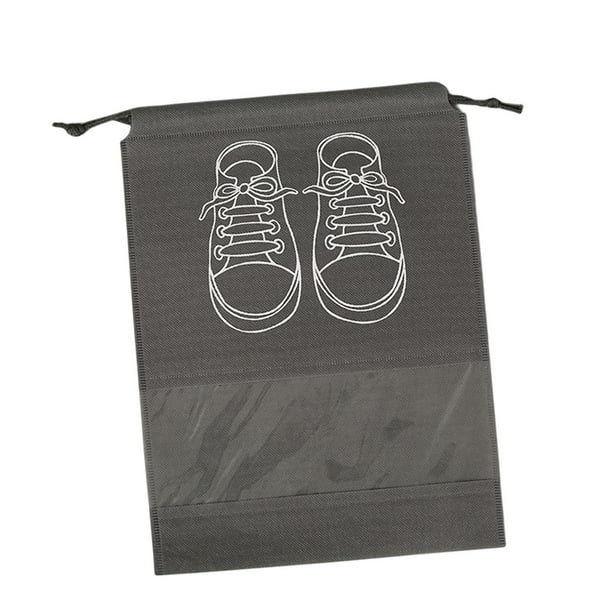 Bolsa de viaje para zapatos, no tejida, con cordón, portátil, para accesorios de calzado, bolsas deportivas Gris 32x44cm