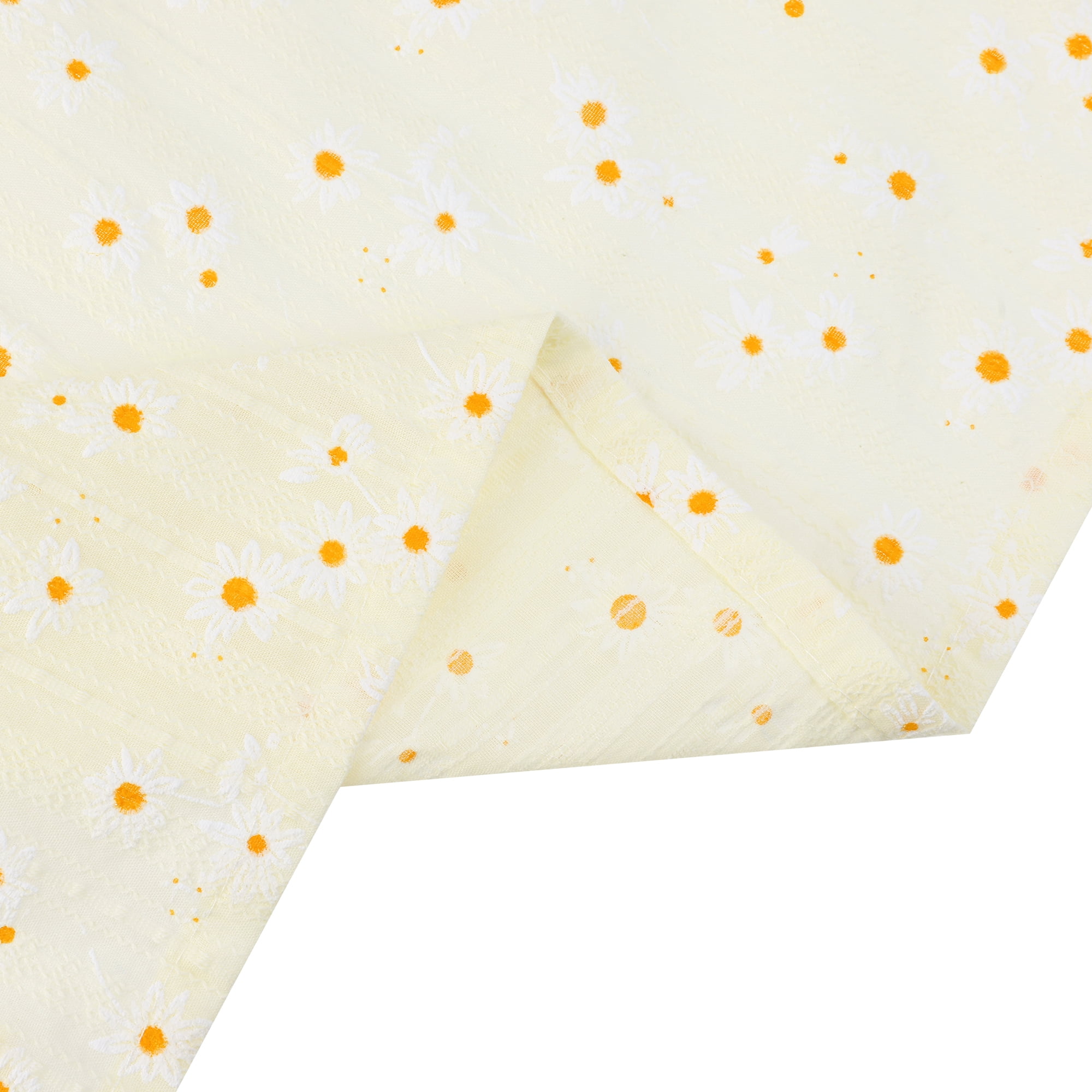 Unique Bargains Rectangle Cotton Yellow Table Cover Tablecloth Yellow 39"x55"
