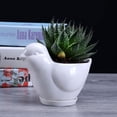 thumbnail image 2 of 1pc Ceramic Cartoon Animal Shape Flower Pot Ceramics Succulent Plant Pot Container Desktop Adornment for Home (White Small Size Bird Shape), 2 of 5