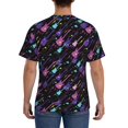 thumbnail image 3 of Vsdgher Colorful Guitar Print Men's Dry Fit Mesh Athletic Shirts Moisture Wicking Tennis T-Shirt Tops, 3 of 9
