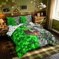 thumbnail image 2 of meiyoeat Pixel Grass C Initial King Bedding for Boys, Gamer Block Monogram King Bed in a Bag, Green Brown, Gamepad Reversible, 7 Pieces, 2 of 6
