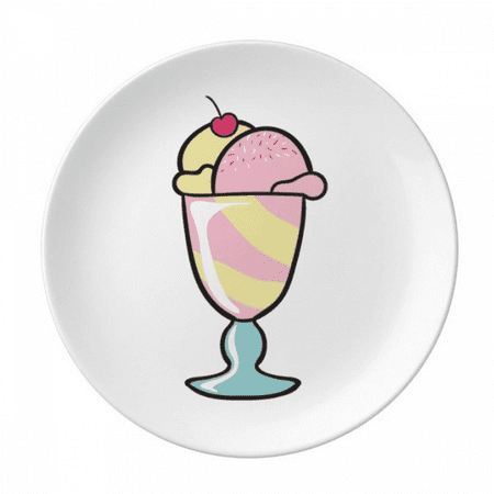 

Cherry Sweet cup ice cream Plate Decorative Porcelain Salver Tableware Dinner Dish