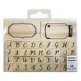 thumbnail image 1 of Wood Mounted Rubber Stamp - Script Alphabet and Mason Jar, 1 of 1