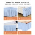 thumbnail image 6 of Blue White Stripe Wrap Around Bed Skirts for California King Bed 18" Drop,Bed Skirt with Adjustable Elastic Belt Dust Ruffle Bed Valance Modern Minimalist Geometric Striped Bed Frame Cover, 6 of 7