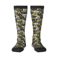 thumbnail image 2 of Picia Women Crew Soft Moisture-wicking Socks White Retro Off-Road Vehicle Pattern Design Cotton Socks, One Size fit All, 2 of 9