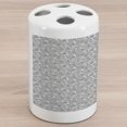 thumbnail image 1 of Steampunk Ceramic Toothbrush Holder, Different Types and Sizes of Cogwheels Illustration Factory Engineering Theme, Decorative Versatile Countertop for Bathroom, 4.5" X 2.7", White and Grey, 1 of 4
