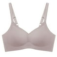 thumbnail image 1 of Sujetador sin aros para mujer Sujetador sin costuras Sujetador súper cómodo Sujetador invisible ajustable con escote en V - Gris claro, 1 of 5