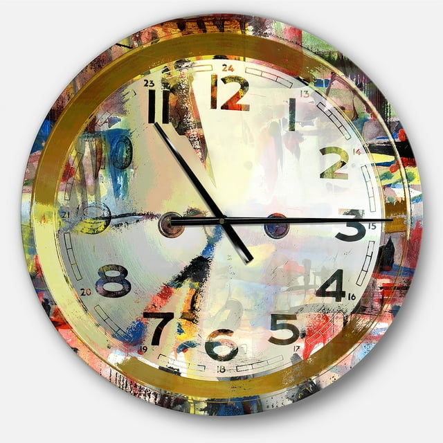 DesignArt People and Time Acrylic Watercolor Large Wall Clock