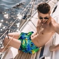 thumbnail image 2 of luoweisi Men's Beach Shorts Quick Dry Swim Trunks with Mesh Lining Peacock Feather L, 2 of 5