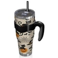 thumbnail image 2 of 40oz Tumbler,Black Cat Pumpkin Halloween Pattern Insulated Tumblers with Removable Handle,Stainless Steel Double Vacuum Coffee Tumbler Cup with Straw for Home,Office,Travel,Party, 2 of 5