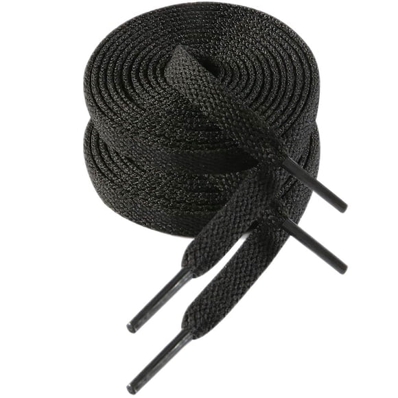 Cordones planos VSUDO negros de 114 cm para zapatillas (2 pares)