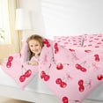 thumbnail image 4 of jejeloiu Cute Cherry Full Size Comforter Sets,Kawaii Bowtie Bow Bedding Comforter Set,Red Pink Bowknot Bedding Sets For Girls,Luxury Bedroom Decor Reversible,3pcs, 4 of 8