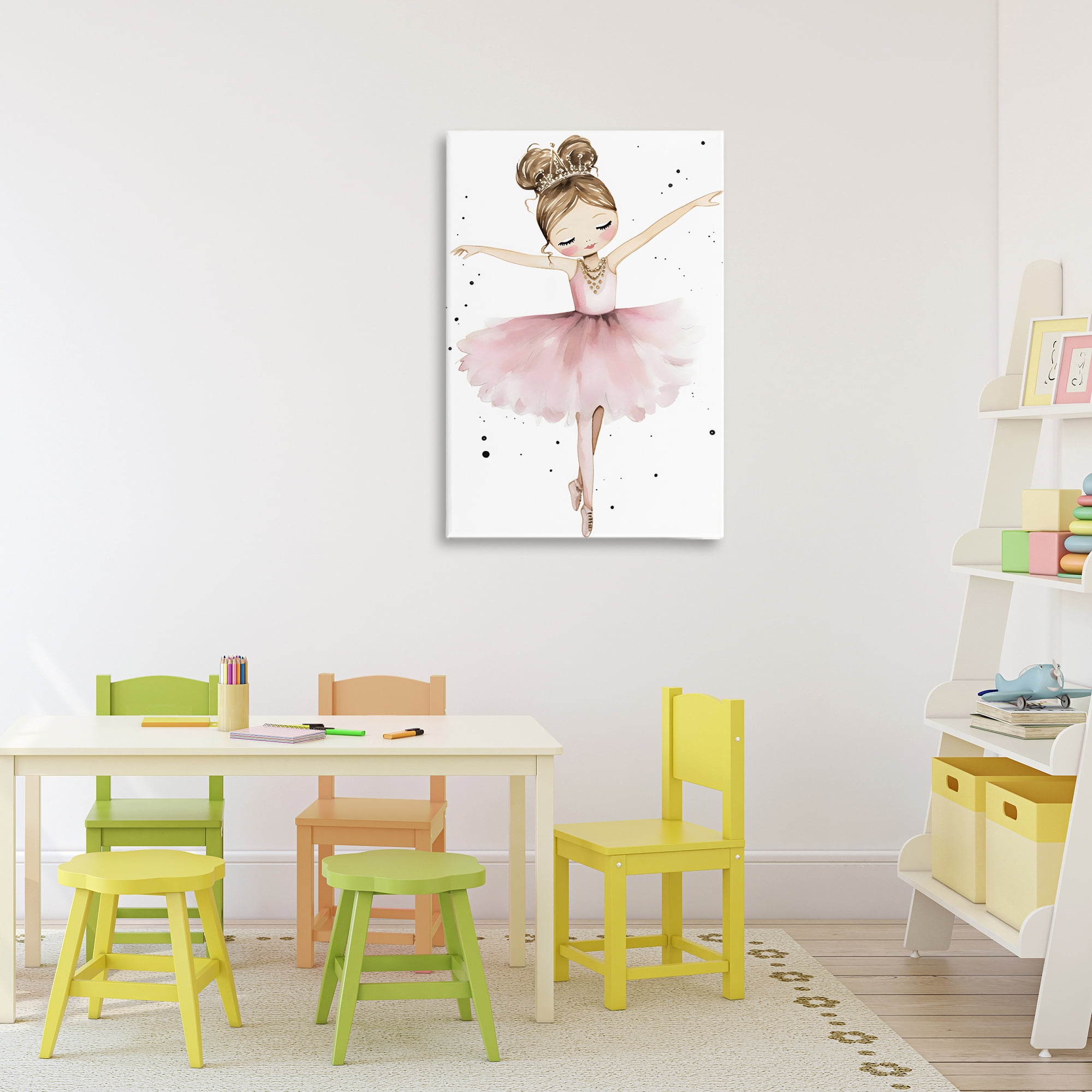 Stupell Industries Pointe Princess in Pink Tutu Canvas Wall Art, design by Creative Studio