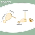 thumbnail image 2 of 60Pcs Teardrop Earring Stud Golden Teardrop Earring Post Stud Earring with Loop Blank Ear Post Dangle Earring Findings with Butterfly Earring Backs for DIY Earring Making Hole: 1.4mm Golden, 2 of 7