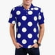 thumbnail image 1 of Fotbe Navy And White Polka Dot Camiseta Polo de Golf para Hombre con Estampado – Camisa Deportiva Transpirable con Cuello Abotonado-Large, 1 of 6