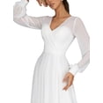 thumbnail image 5 of Vestido largo de gasa de manga larga sexy para mujer, vestido de primavera y verano con vuelo grande, 5 of 5