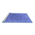 thumbnail image 2 of Ahgly Company Machine Washable Indoor Round Oriental Blue Industrial Area Rugs, 5' Round, 2 of 4