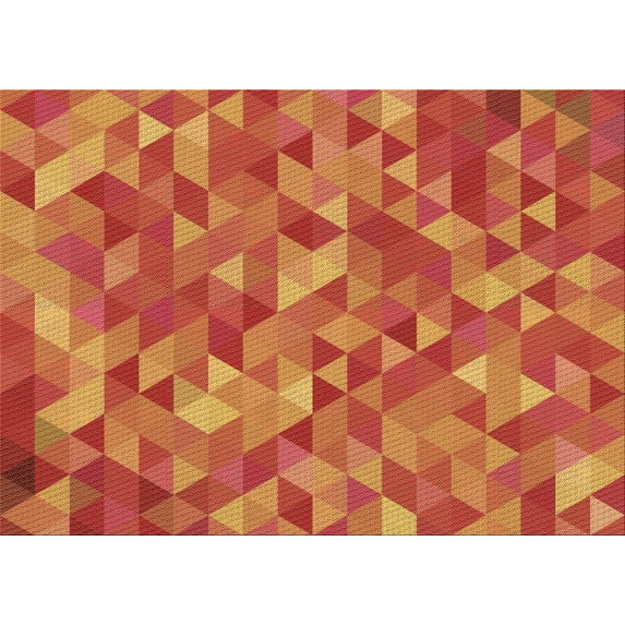 Ahgly Company Indoor Rectangle Patterned Pumpkin Orange Area Rugs, 3' x 5'