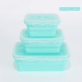 thumbnail image 1 of Folding Silicone Lunch Box Portable Bento Box Food Storage Container with Airtight Lids Stackable Food Silicone Container 350-500ml1200mlGreen 1, 1 of 6