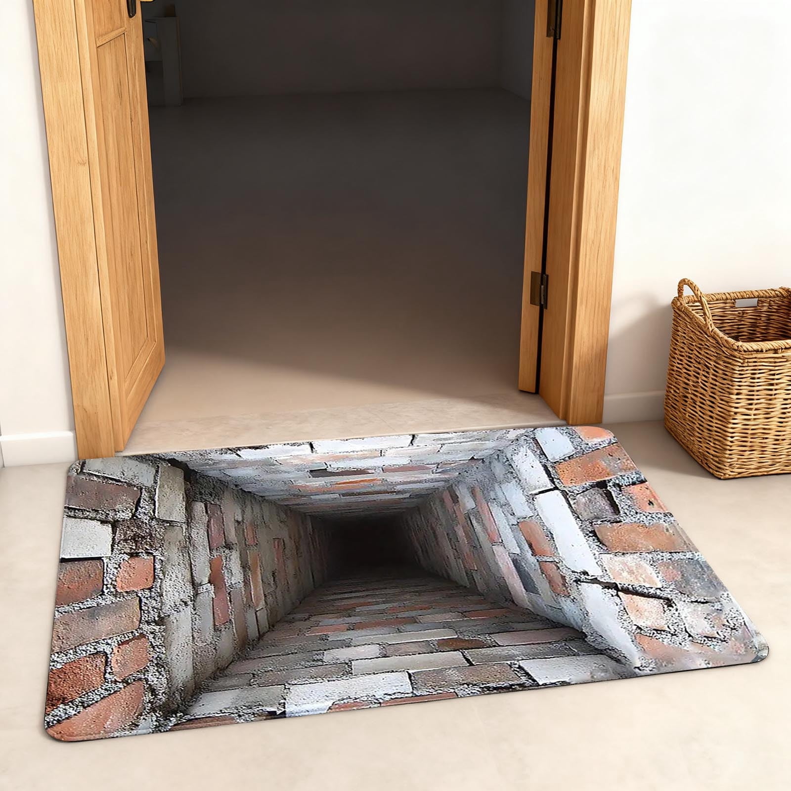 3D Optical Illusion Doormat, Super Absorbent & Non- Front Door Mat for Outside Entrance, Mud Bath Design Rug for Bathroom, Kitchen, and Home Decor