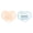 Pink+Blue CUTIE DREAMER, variant on CutiePlusU Adult Sized Pacifier Big Shield Printed Cute Paci 2 Pieces