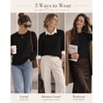 thumbnail image 5 of QUALFORT Women’s Crew Neck Pullover Sweater, Soft Lightweight Long Sleeve Knit Top, Black, Size XXL, 5 of 7