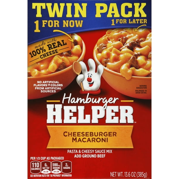 Hamburger Helper, Cheeseburger Macaroni, 13.6 oz - Walmart.com