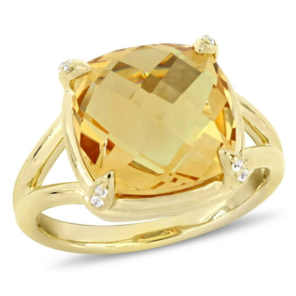 Everly Women's Citrine and Topaz Yellow Gold Plated Ring