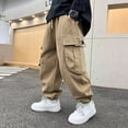 thumbnail image 6 of REDARER Boys Cargo Pants with Side Pockets Comfortable Long Trousers for Kids Autumn Winter Outdoor and School Wear,5-6 Years, 6 of 9