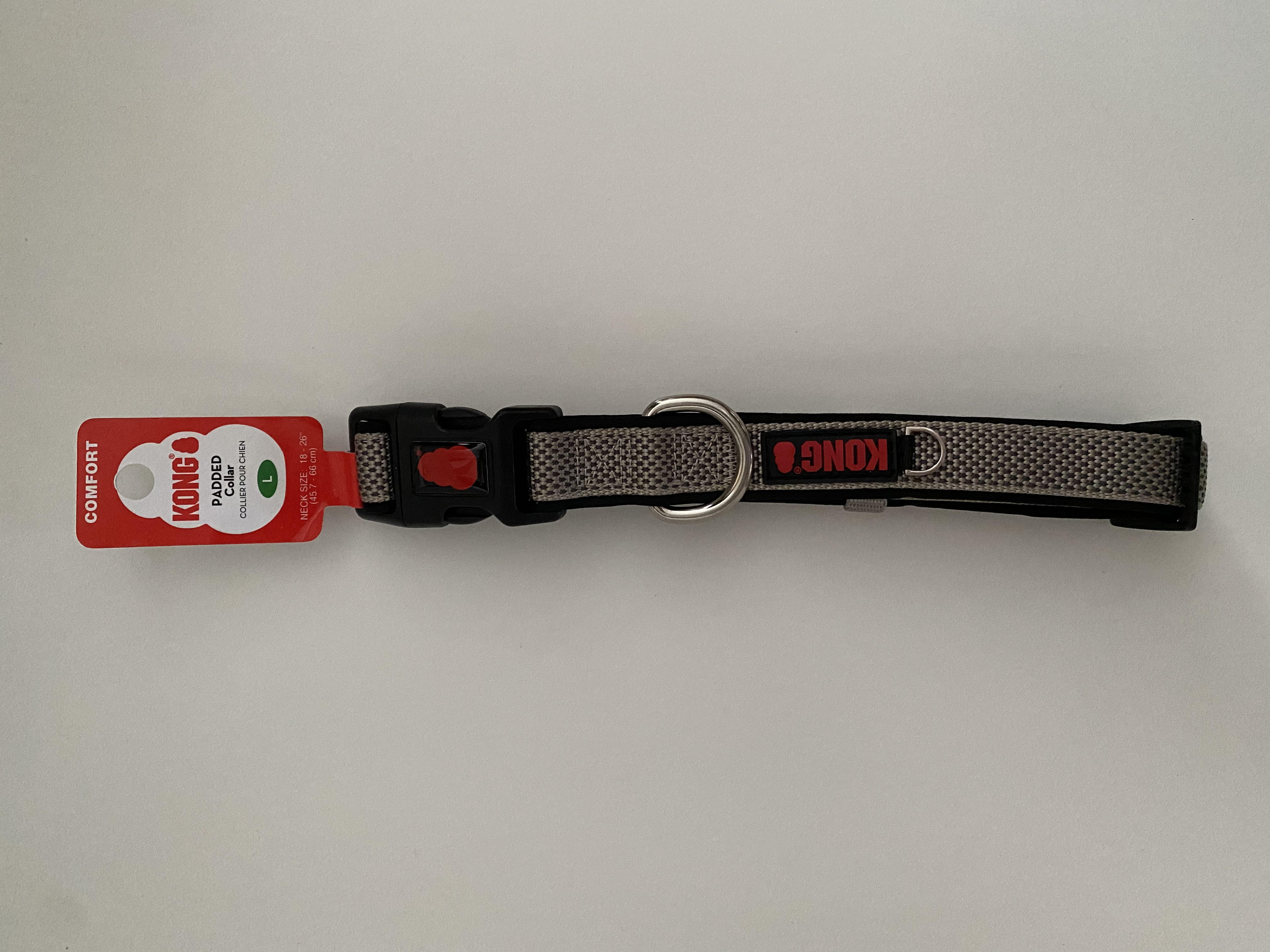 KONG Dog Collar Grey Large 18" 26" Neck