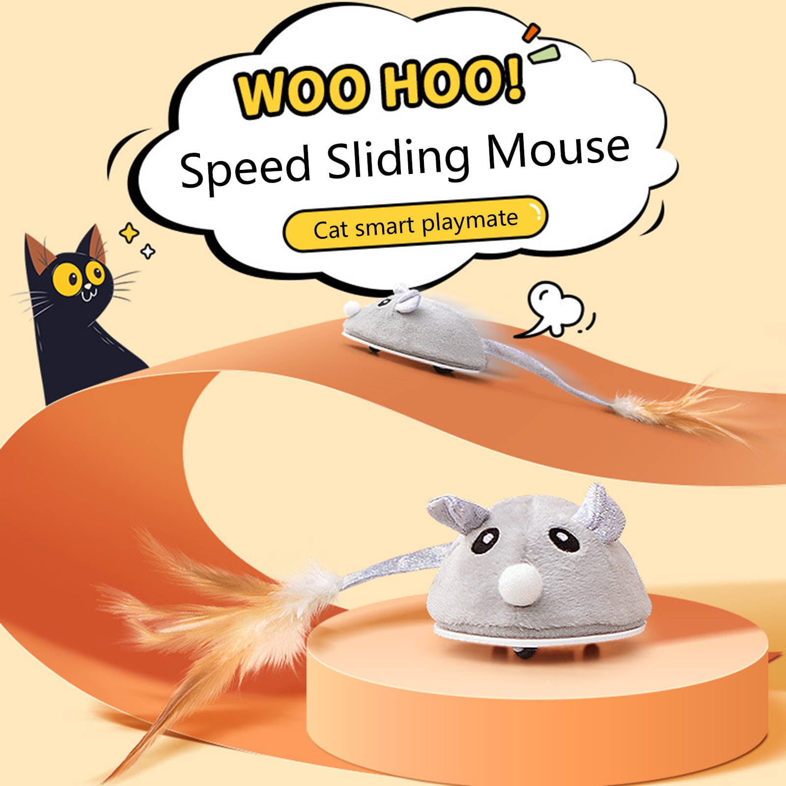 Cats Interactive Mice Toy USB Soft Flocking Mouse Kitten Catch Training for Indoor Cats Flexible for Play To
