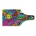 thumbnail image 1 of Indie Cutting Board, Hand Drawn Colorful Doodle of Funny Crazy Monster Buddies Group Drawing Style, Decorative Tempered Glass Cutting and Serving Board, Wine Bottle Shape, Multicolor, by Ambesonne, 1 of 1