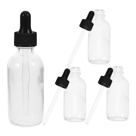 HOMEMAXS  4 Pcs Clear Dropper Bottles Refillable Oil Essential Travel