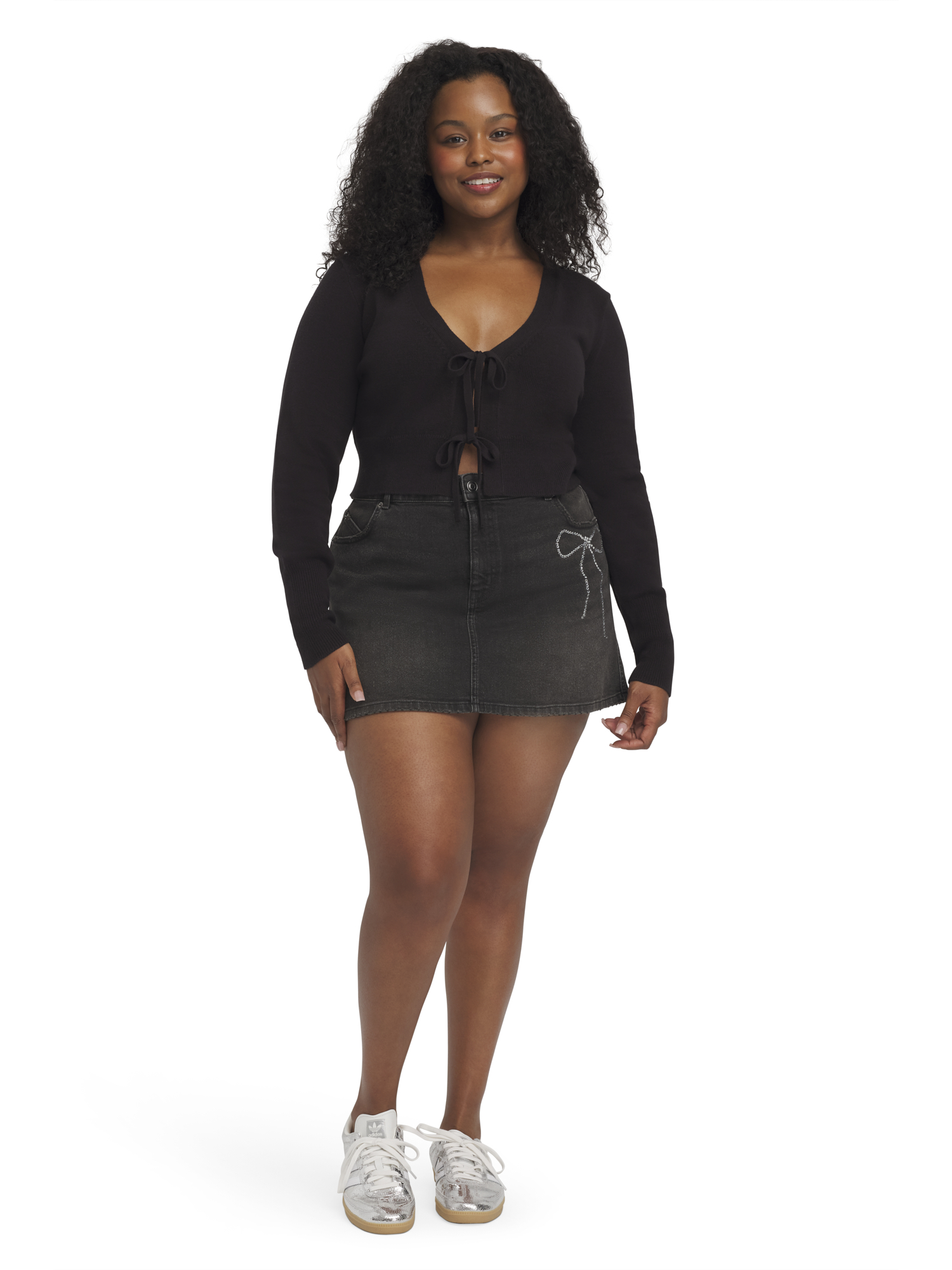 Mills by Millie Bobby Brown Women's Long Sleeve Crop Cardigan, Sizes XXS-XXL