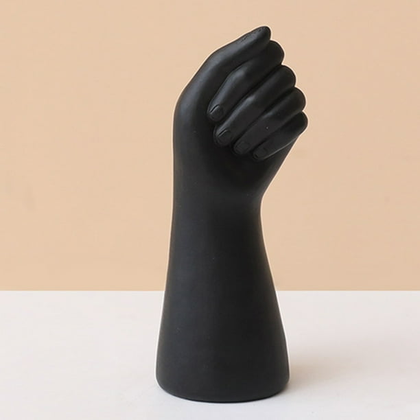 Jarrón de flores en forma de mano, decoración del hogar, jarrón creativo para mesa de comedor, oficina (negro)