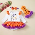 thumbnail image 2 of REgarm Baby Girl Halloween Outfit Letters Pumpkin Ghost Print Long Sleeves Romper Shorts Fall Winter Clothes,1-3 Months, 2 of 7