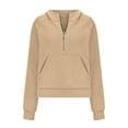 thumbnail image 3 of Buigttklop Half Zip Sweatshirts Cropped Hoodies Fleece Womens Quarter Zip Up Pullover Sweaters Fall Outfits 2024 Winter Clothes, 3 of 5