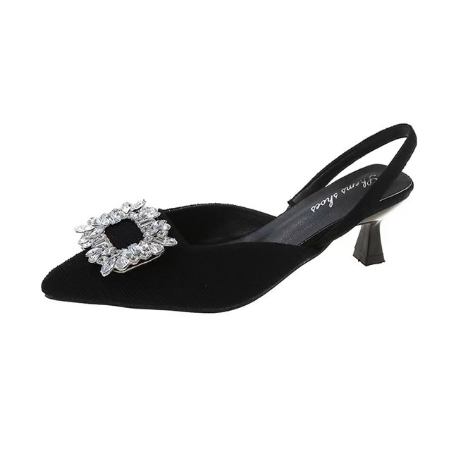 Zapatos de tacón de aguja con punta en punta para mujer, tacones altos sin cordones, sandalias de oficina para mujer, zapatos de vestir para fiesta y graduación, negro Rojo Verde